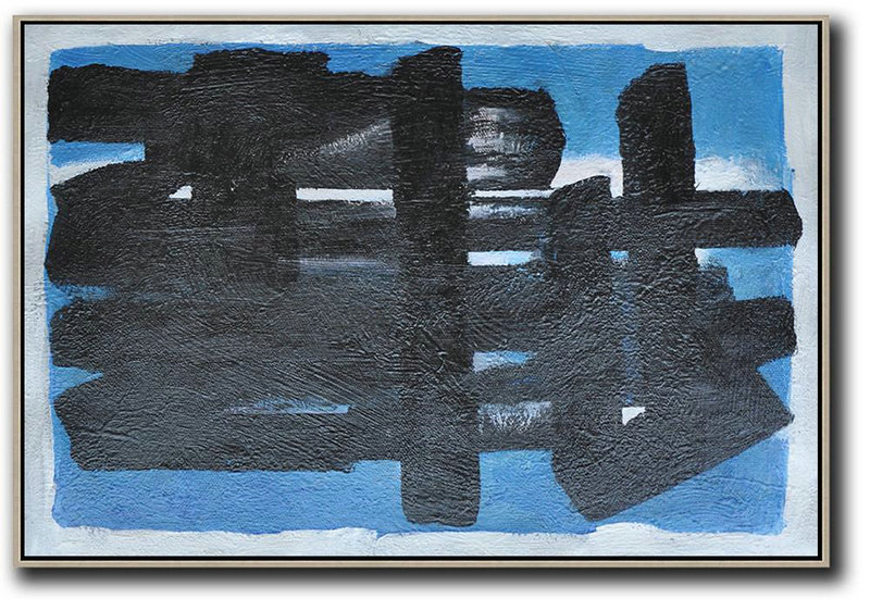 Extra Large Acrylic Painting On Canvas,Hand-Painted Oversized Horizontal Minimal Painting On Canvas,Big Painting